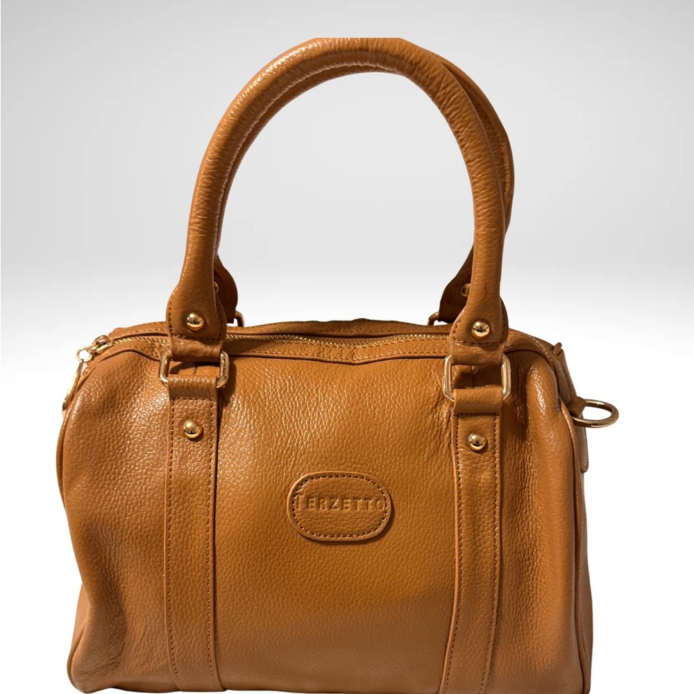 Terzetto Caramel Leather Satchel